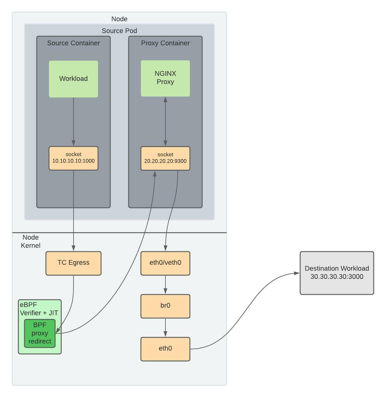 NGINX Service Mesh UDP Egress Networking Diagram